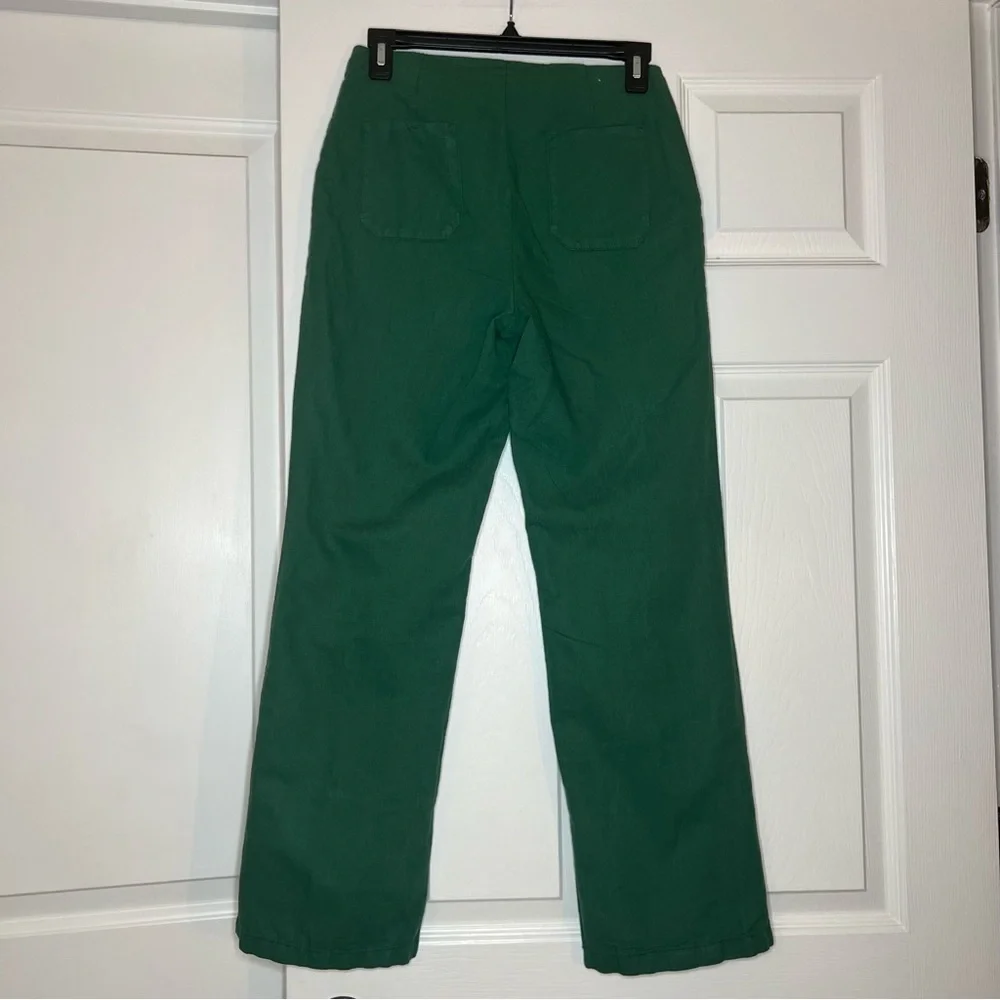 Zara Lightweight Emerald Green Wide Leg Pants Womens Sz 00.